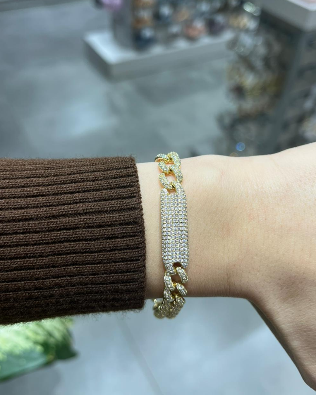 Xuping Bileklik Taşlı Plaka Zincir Model - Tradylinn