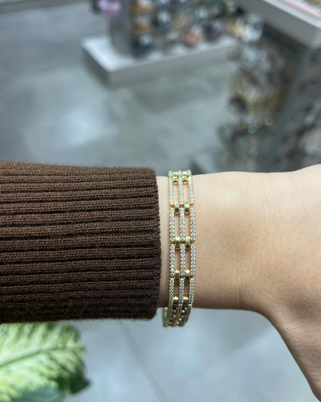 Xuping Bileklik Çizgi Detay Taşlı Model - Tradylinn